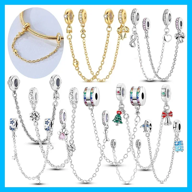 Snowflake Christmas Tree Airplane Original Charms Silver Plated Beads Fit Bracelets Bag Keychain Charms Diy Women Gift Accessory