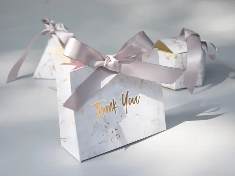 Neue Kreative Mini-Geschenkbox aus Grauem Marmor für Partys, Babypartys, Papier-Schokoladenverpackungen/Hochzeitsgeschenke, Bonbonschachteln – Detail 3