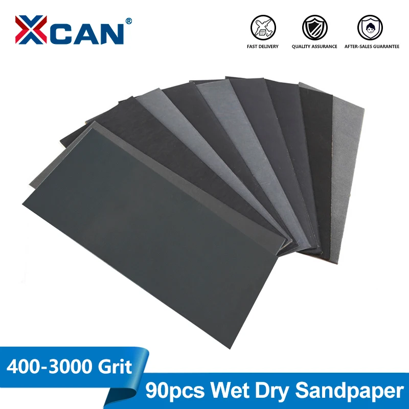 

XCAN, 90 шт., набор наждачной бумаги, зернистость 400-3000, влажная и сухая шлифовальная бумага, абразивные инструменты для шлифования древесины, автомобиля, полировки металла, пластика