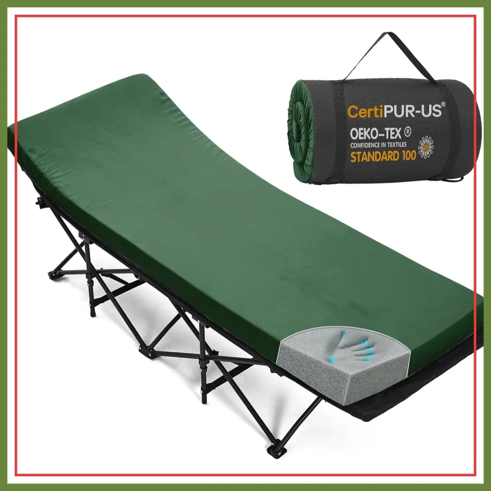 

Memory Foam Camping Cot Mattress 2 Inch Thick, Soft Non-Slip Sleeping Pad for Adults, Portable Roll Up Travel Mattress