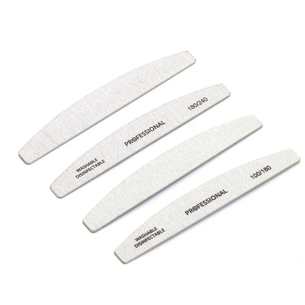 10 قطعة شكل قارب رمادي ملفات الأظافر الخشبية كتلة الصنفرة على الوجهين تصميم مانيكير عازلة باديكير المخازن المؤقتة لفني الأظافر