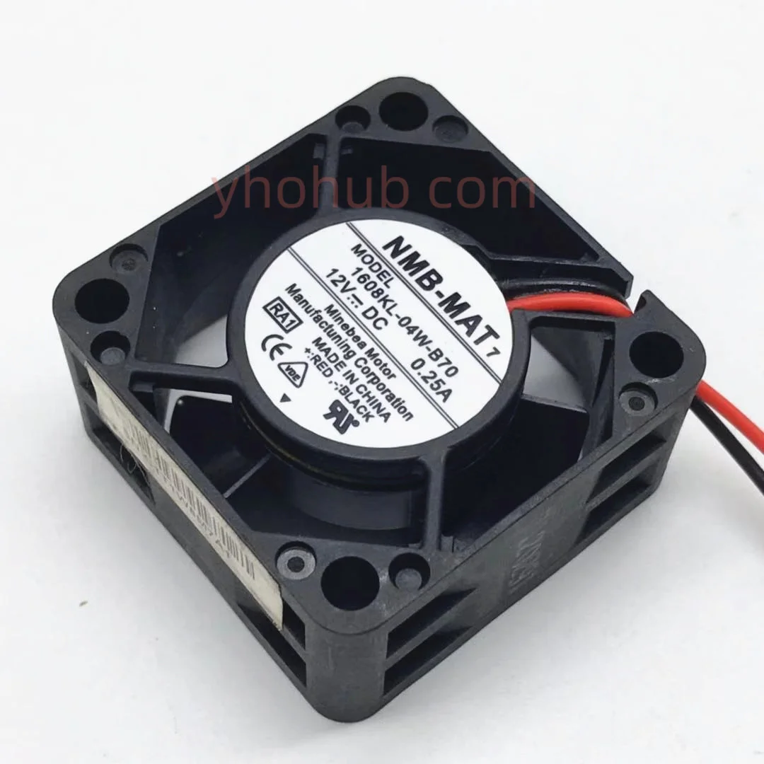 

NMB-MAT 1608KL-04W-B70 RA1 DC 12V 0.25A 40x40x20mm 2-Wire Server Cooling Fan