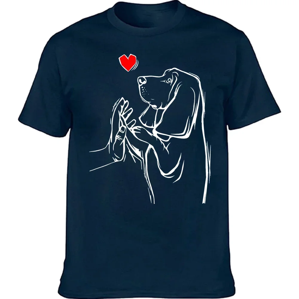 Summer Christmas Mother's Day Cotton Streetwear Short Sleeve Birthday Gifts T-shirt Men Funny Basset Hound Dog T Shirts