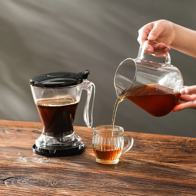 600ML kahve kepçe, gevşek yaprak çay için çay demlik, el demlemek damla kahve makinesi, büyük filtre tutucu, buz Americano için Drinkware