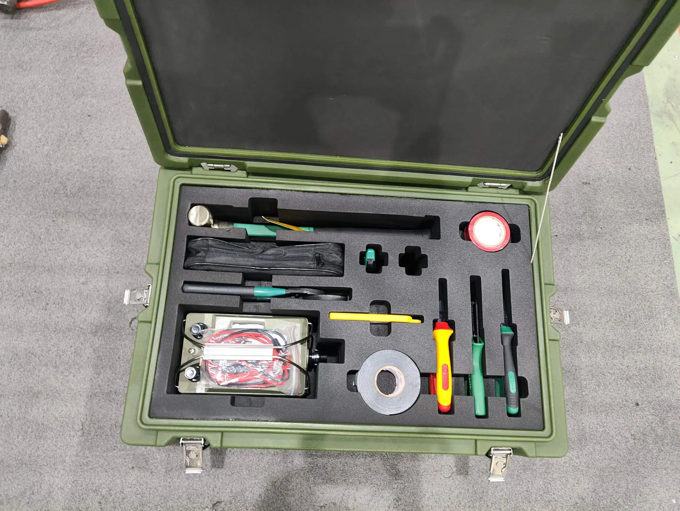 Rotomolded Tool Box with Foam Liner for Wrenches, Scissors, Rulers & Emergency Tools
