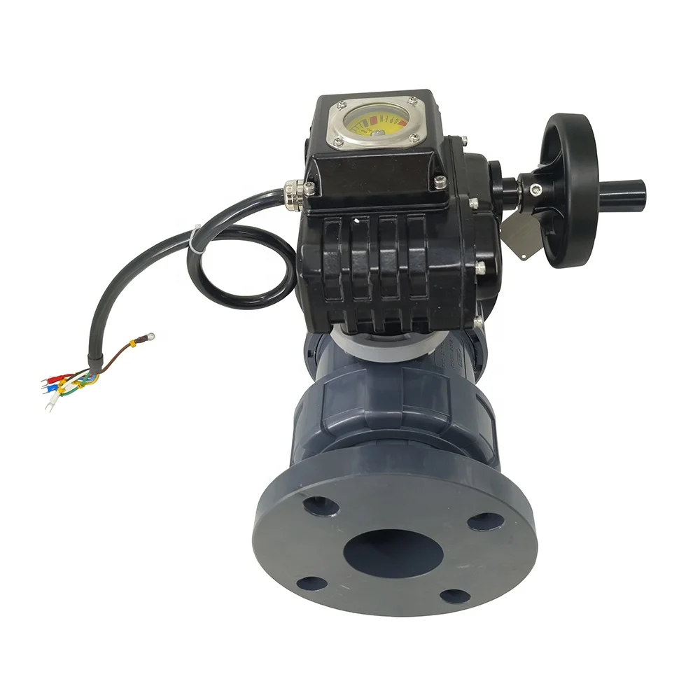 HL series waterproof motorize actuator IP68 AC220V assemble with UPVC two way ball valve  can use under water