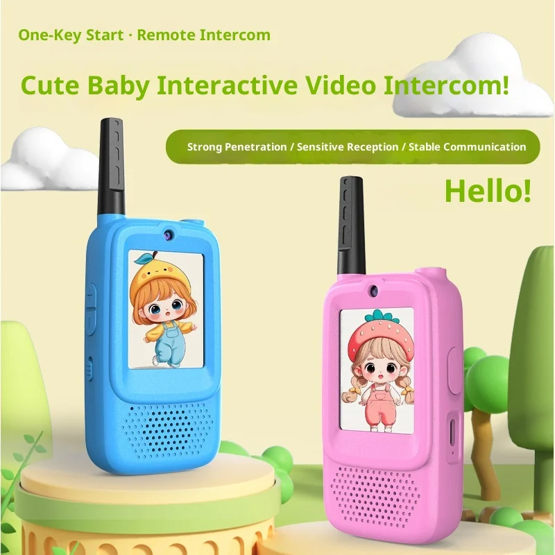 Electronic Device friend Video Walkie Talkie Cartoon Design With Clear Sound Easy To Operate Parent Child Real Time Talk