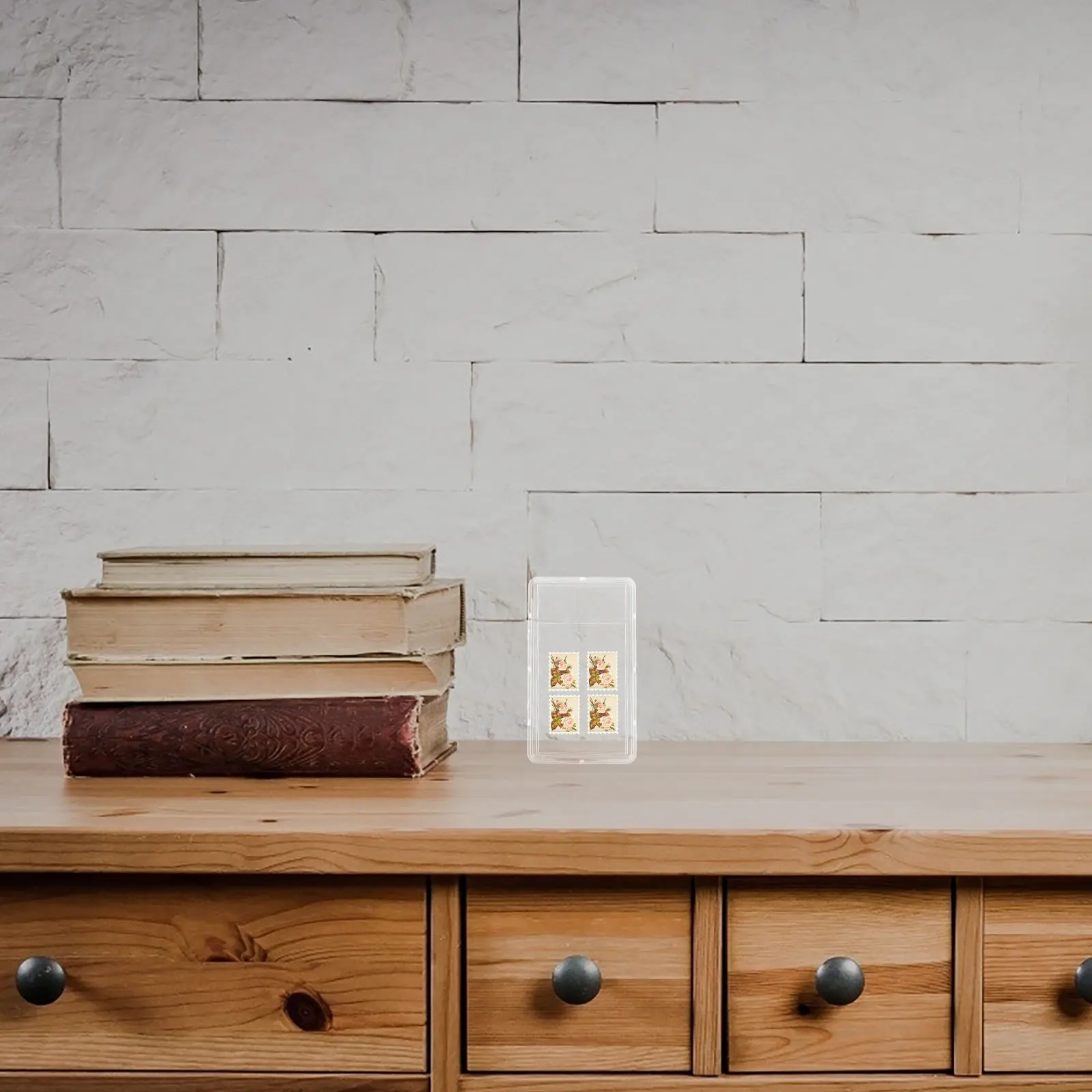 صندوق تخزين الطوابع، حافظة شريطية شفافة لجهاز جمع الطوابع، منظم تصنيف مقاوم للماء، مادة Ps، عملة بطاقة العمل