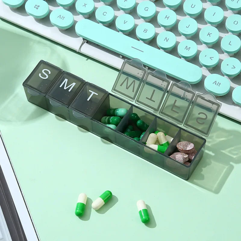 New Travel 7 Days 7 Grids Mini Pill Cases Organizer Container for A Week Portable Pills Box Vitamins Fish Oils Medicine Holder