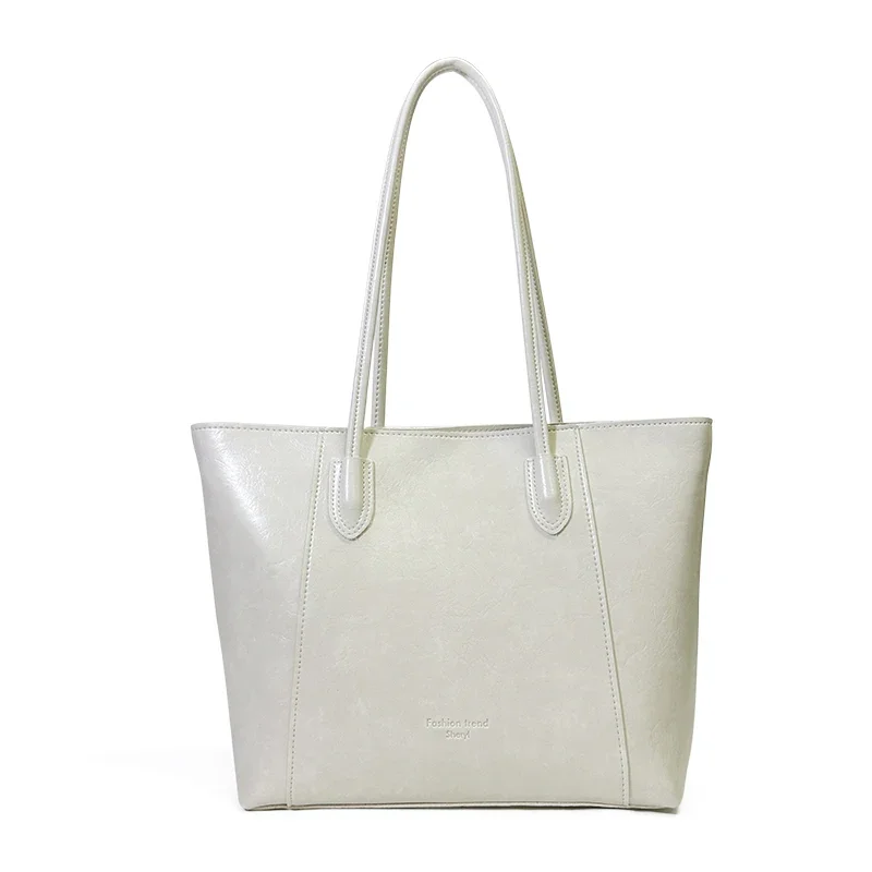 Solid Large Capacity Simple PU Shoulder Bags Sense of Luxury Commute High Quality Classic Style Tote Bags for Women 2024 on Sale image 6