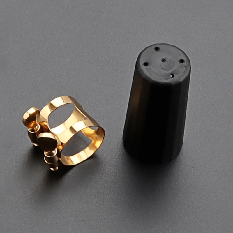 Q39E Black Ligature and Cap for Alto Sax Saxophone Ligature Fastener and Cap