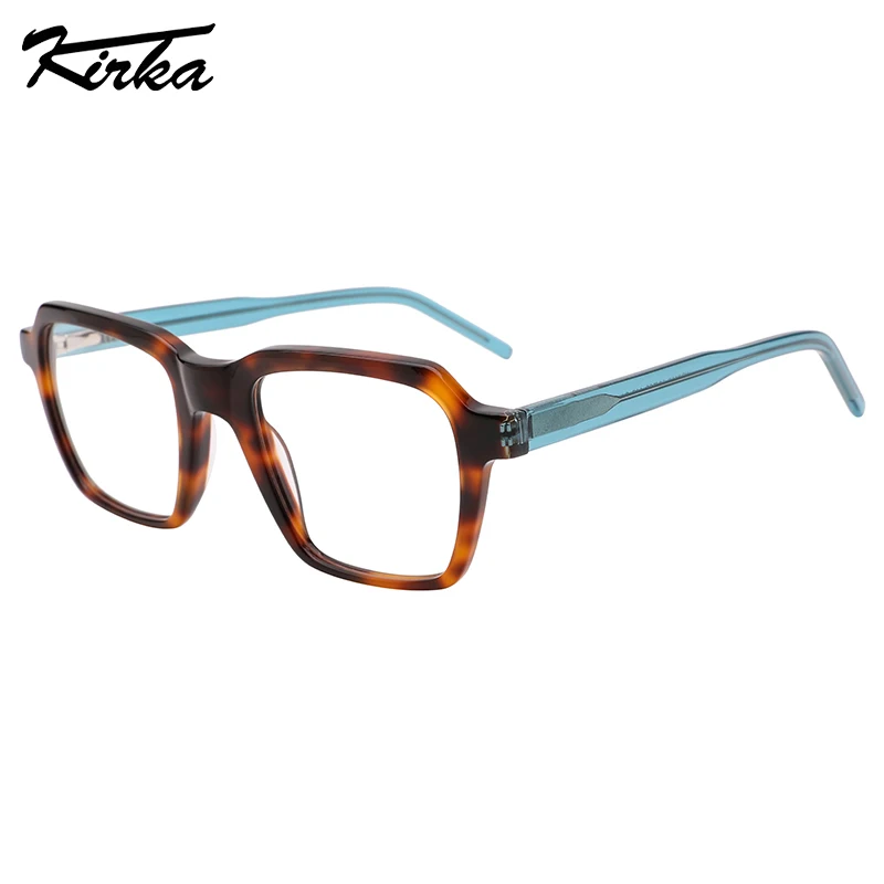 

Kirka Glasses Women&Men Eyewear Unisex Optical Glasses Rectangle Fashion Acetate Frames Wide Crystal Colors Temples WD3156