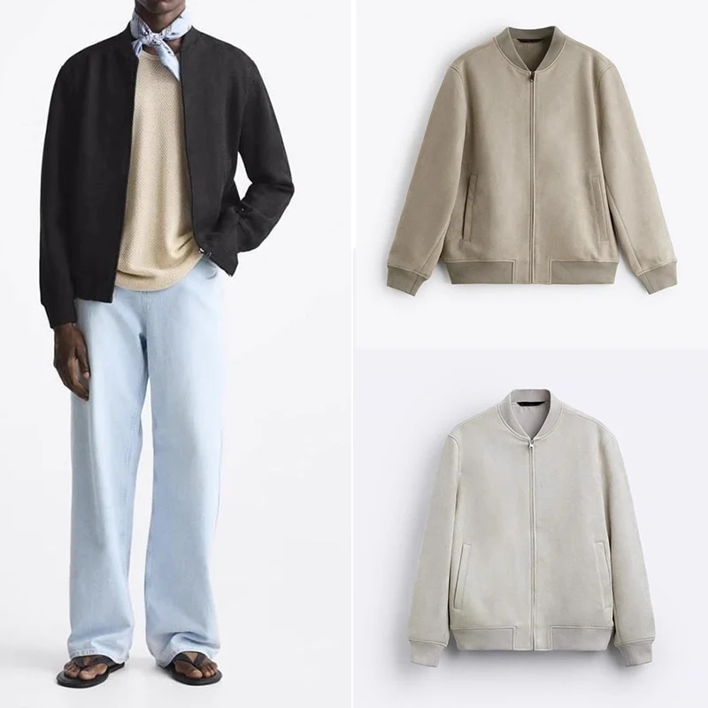 

Мужская повседневная куртка-пилот Z из искусственной замши с длинными рукавами, осенняя новинка, молодежный тренд, верхняя одежда приталенного кроя