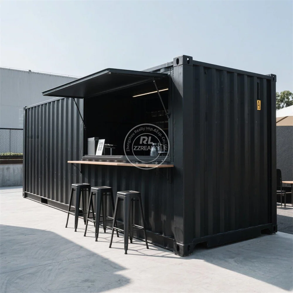 

Pop up Shops Extended Container Bar Mobile Cafe Shop Custom Design Container Restaurant With Kitchen