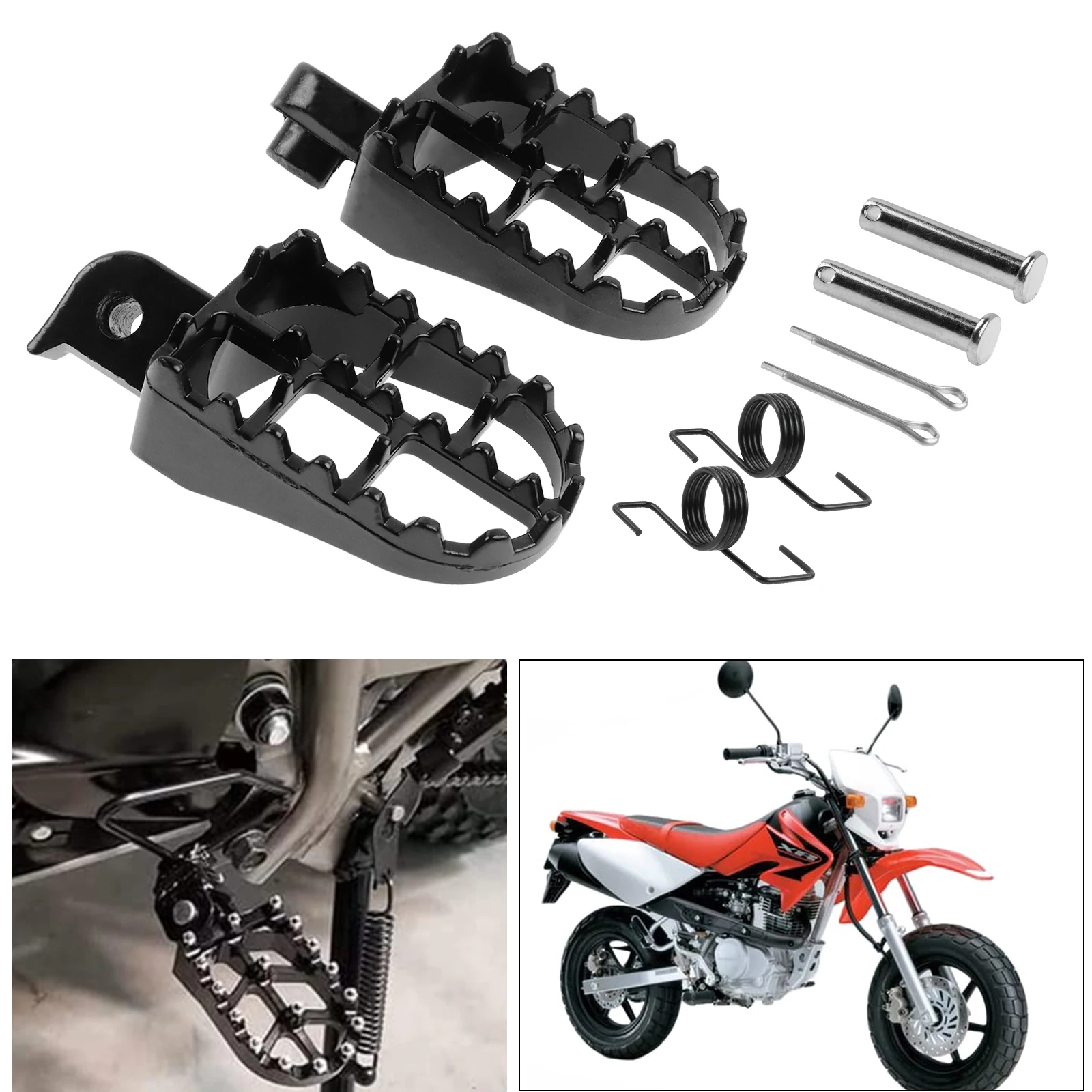 Foot Pegs Rest Footpeg Footrests for Honda TW200 PW50 PW80 TTR50 TTR90 XR50R XR70R XR80R XR100R CRF50F CRF70F CRF 80F 100F 150R