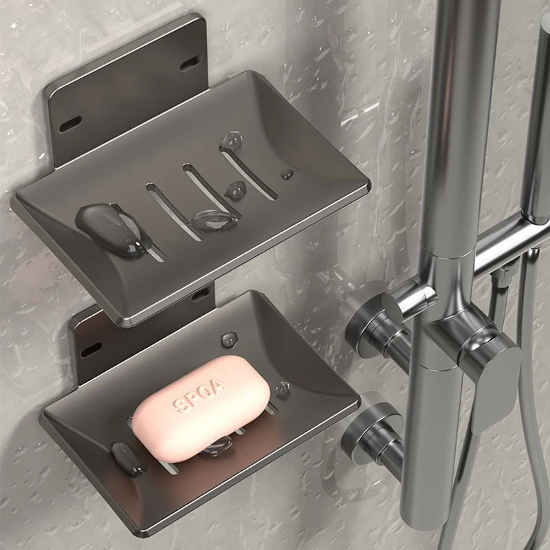 Edelstahl Seifenhalter für Badezimmer und Dusche, Seifenschale mit Gitterablage, Wandmontierte Seifenablage mit Abfluss, Badezimmer-Zubehör – Detail 11