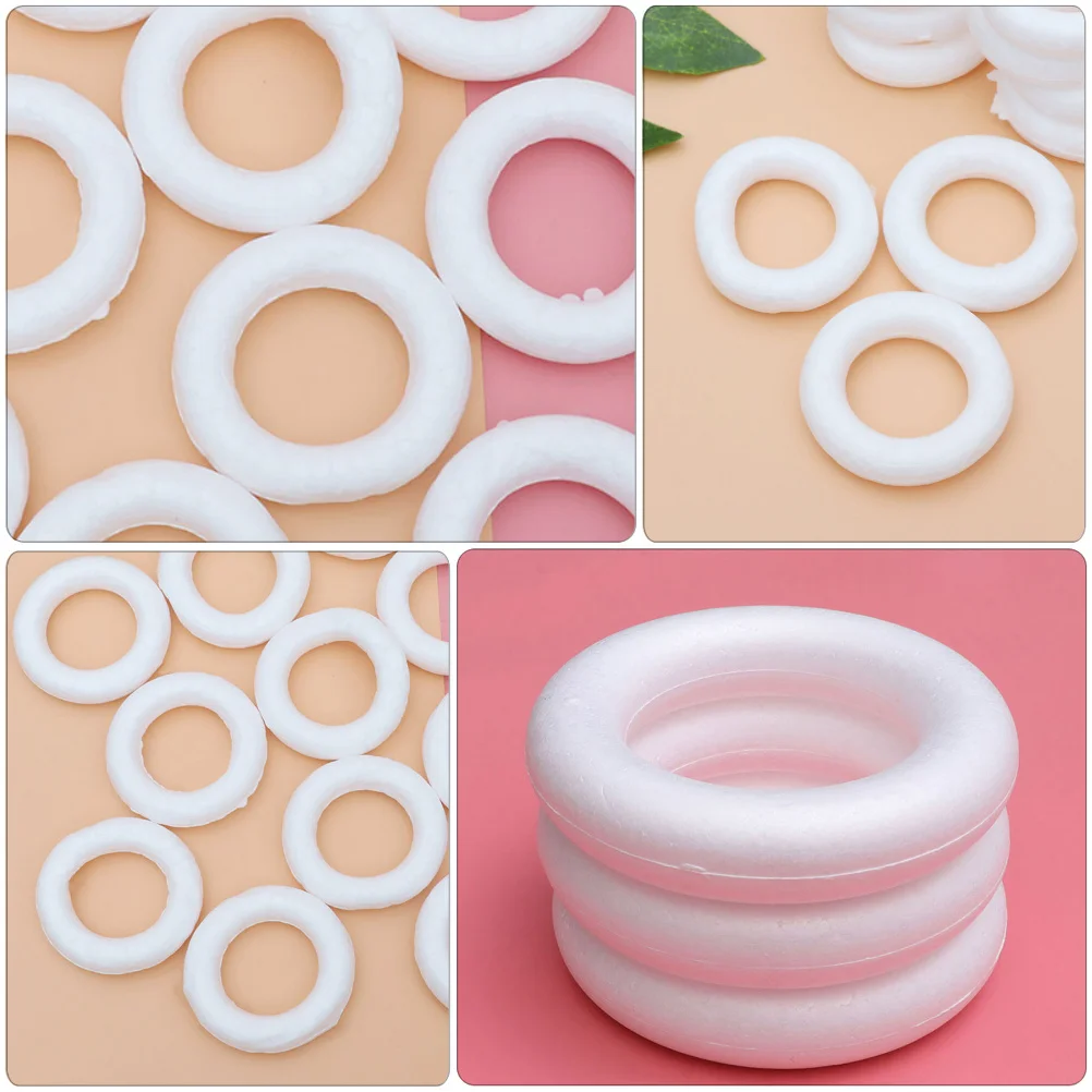 

16Pcs White Wreath Rings DIY Round Craft Circles Christmas Decoration Supplies for Handmade Wreath Craft Accessories