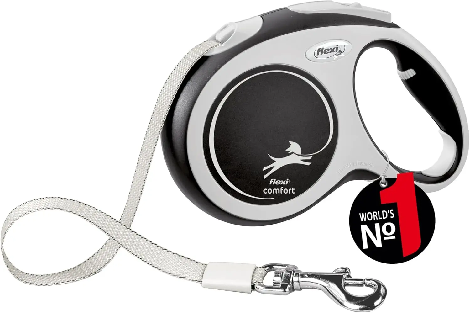 

Поводок Flexi с усовершенствованной системой направления, регулируемая ручка для размеров M и L, прочный ремень, черный, 16 футов.