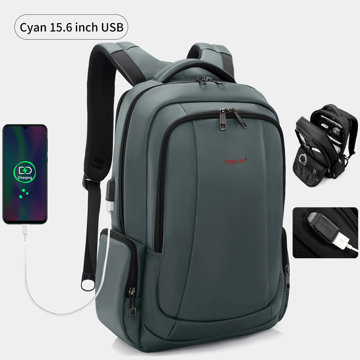 2017 tigernu anti-theft usb charging men 15.6inch laptop backpack amazon New Bulletproof Fashion RFID Anti Theft 15.6 inch Male Female Waterproof School Bags Mochilas and water TIGERNU Laptop Backpack, Business Slim