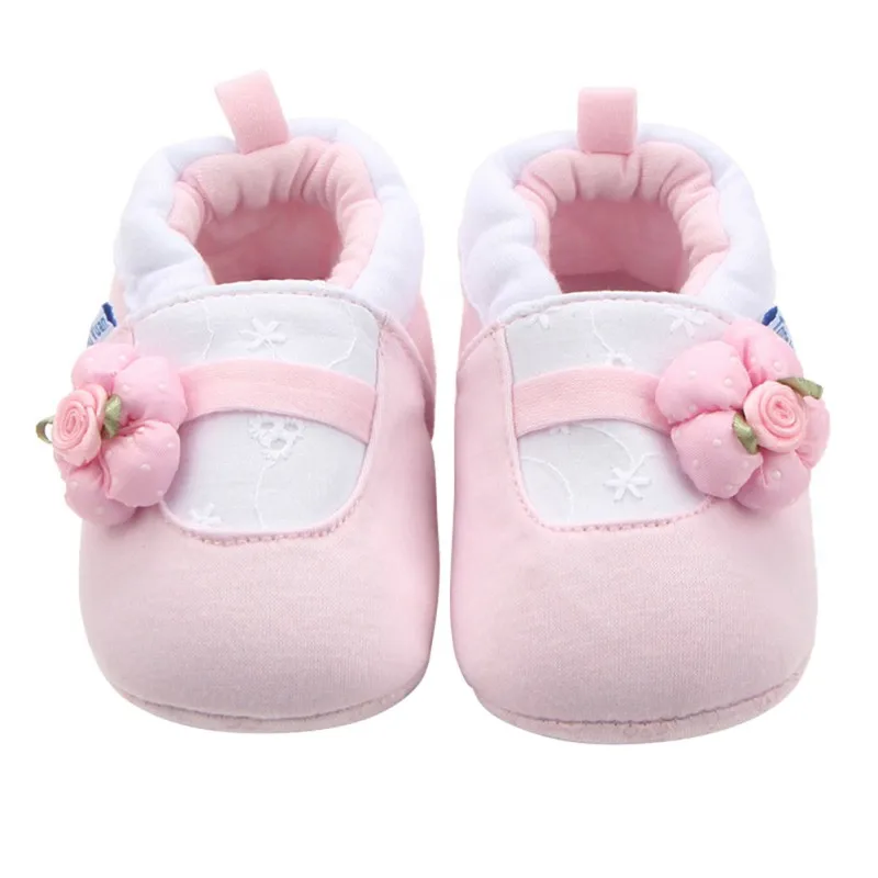 

Autumn Winter Baby Solid Cotton First Walkers Anti-slip Toddler Girls Cute Flower Warm Prewalker Soft Soled Infant Walking Shoes