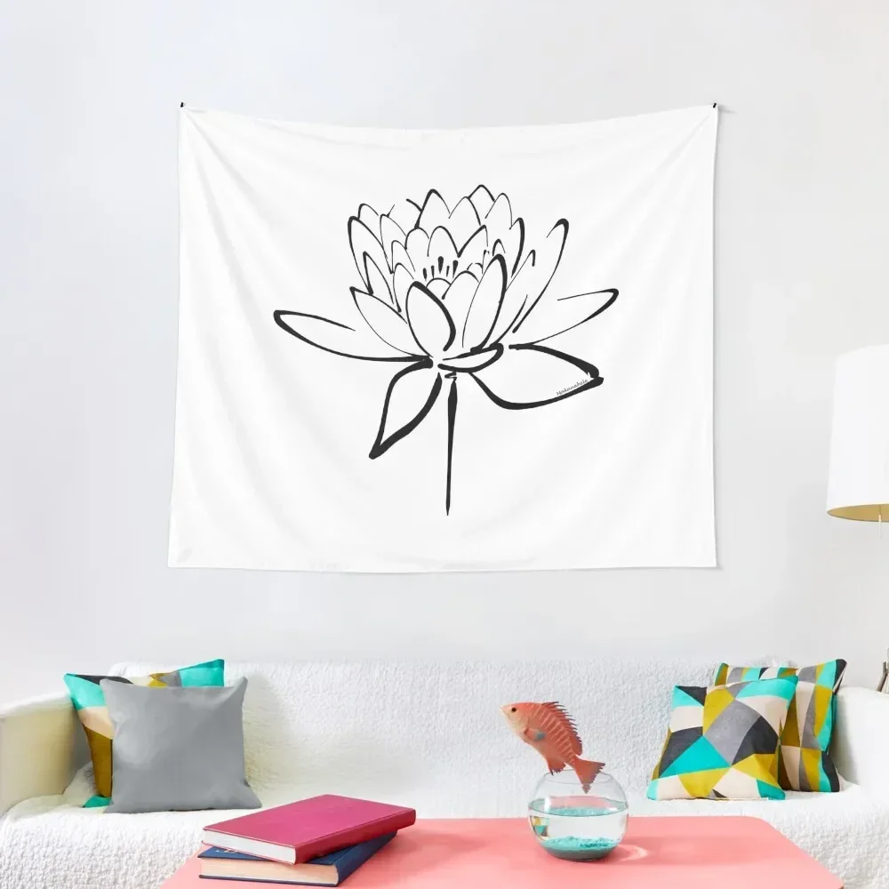 

Lotus Flower Calligraphy (Black) Tapestry Wall Decoration Items Wall Decor Tapestry