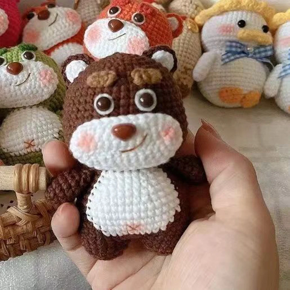 Crochet Kit Hand Knit Doll Bear DIY Knitting Amigurumis Doll Crocheting Craft kits With Full Set Material/Finished Creative Gift