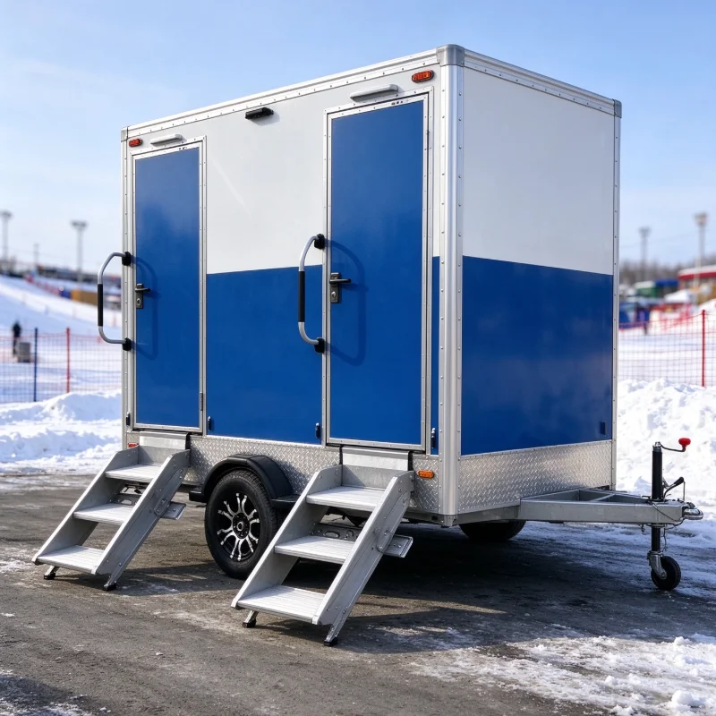 Customized Outdoor Washroom Trailer Heavy Duty Axle for Forest Logging Site Remote Timber Harvest Worker Rest Facility