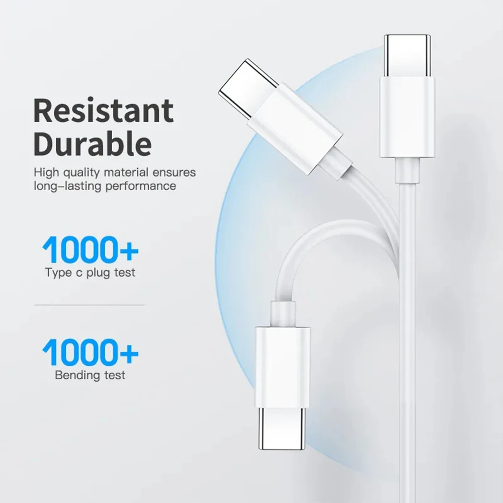 60W C To C Type-C Cable USB C PD Fast Charging Charger Wire Cord For Macbook iPad Samsung Xiaomi Huawei Honor Type C USB C Cable