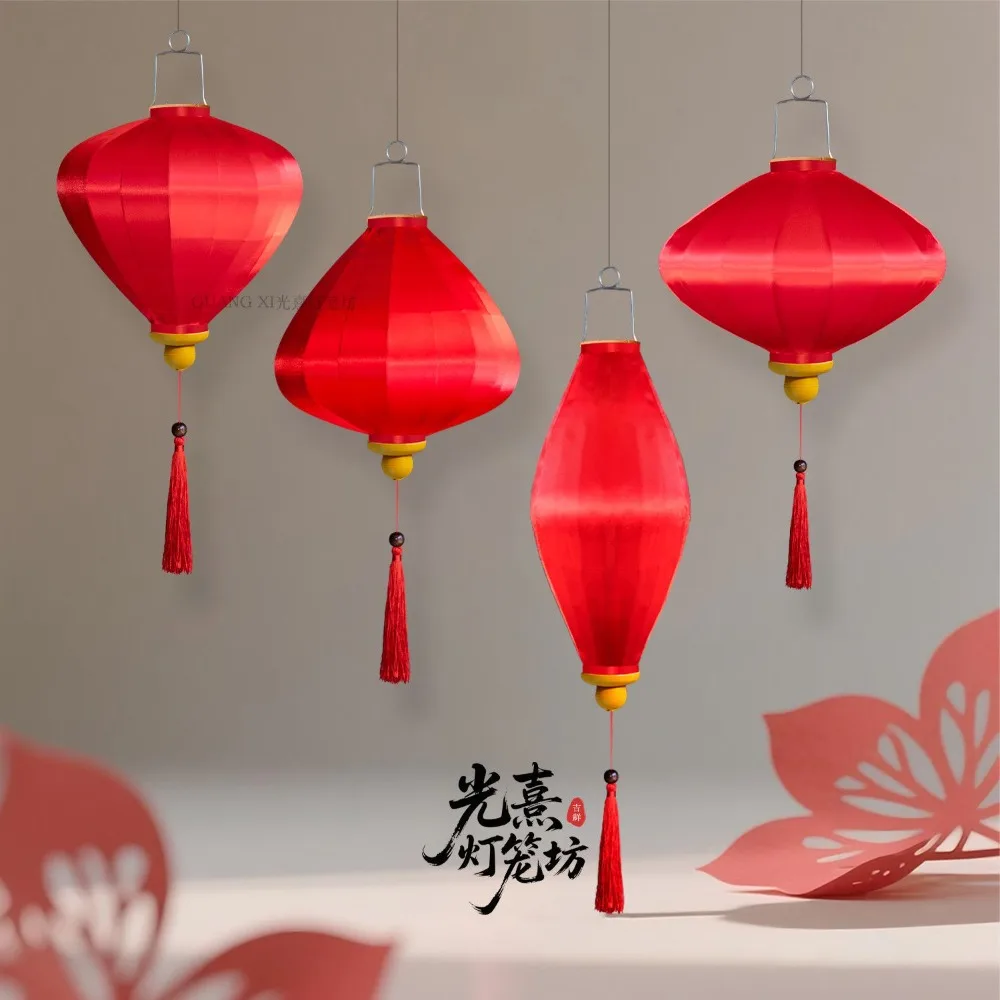40cm Antique Silk Lantern New Year's Festival Wedding Decoration Shopping Mall Hotel Inn Street Outdoor Lantern pendant light