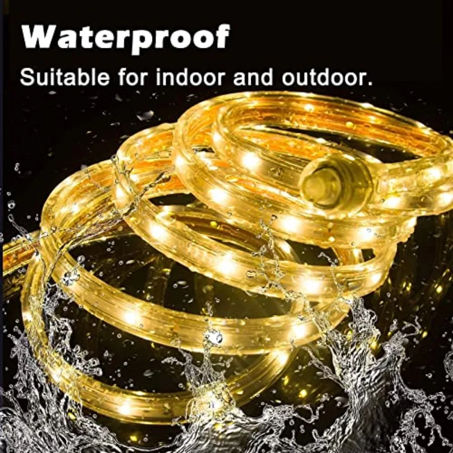 110V 2 Wire Led Strip Lights Outdoor 50Feet 3000K Led Rope Lights Indoor Waterproof Flexible Cuttable Connectable with UL Liste