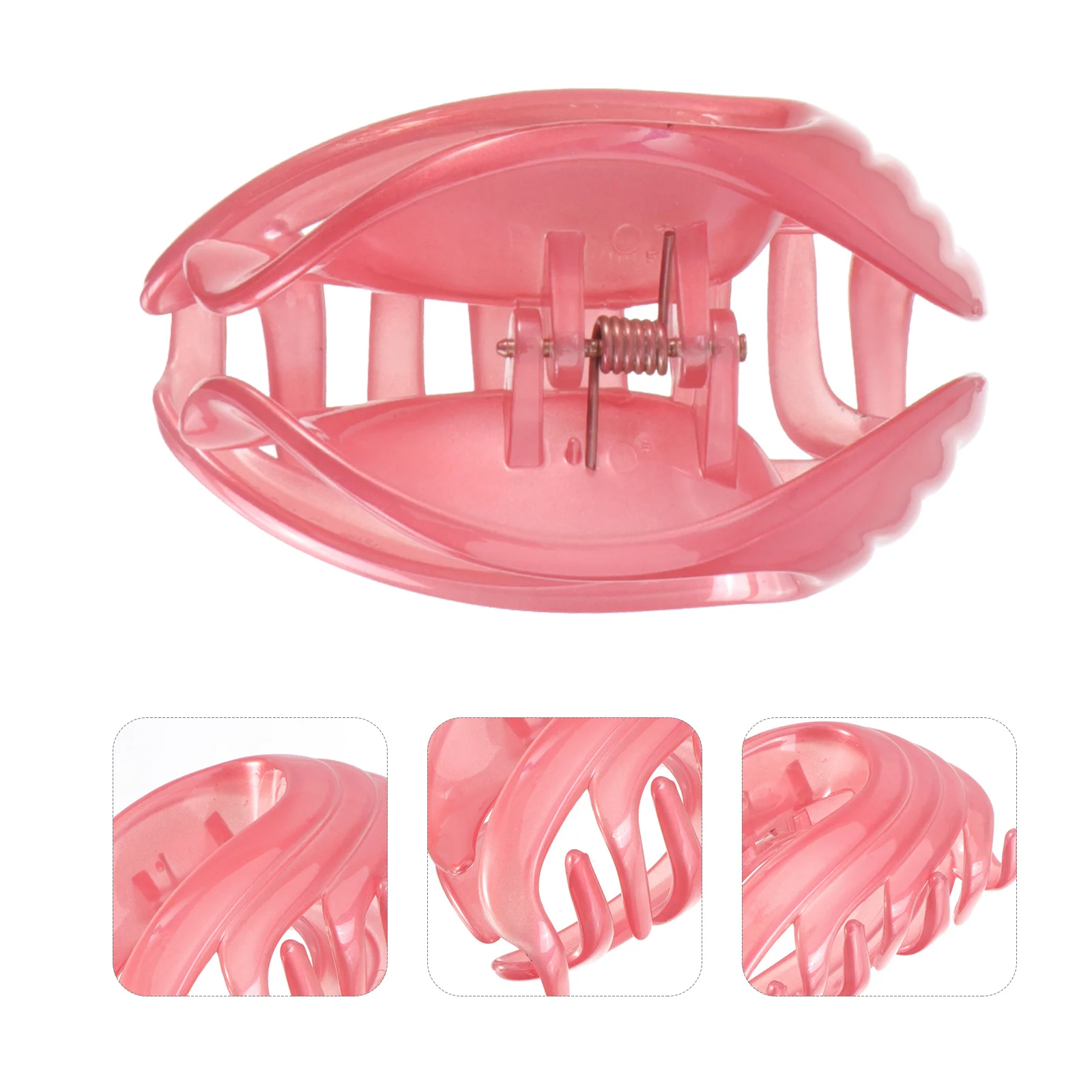 

3pcs Fashionable Hair Clip Resin Ponytail Holder Clip Strong Tension Shark Shape Grips Clamp Clip Size L(Random Color)