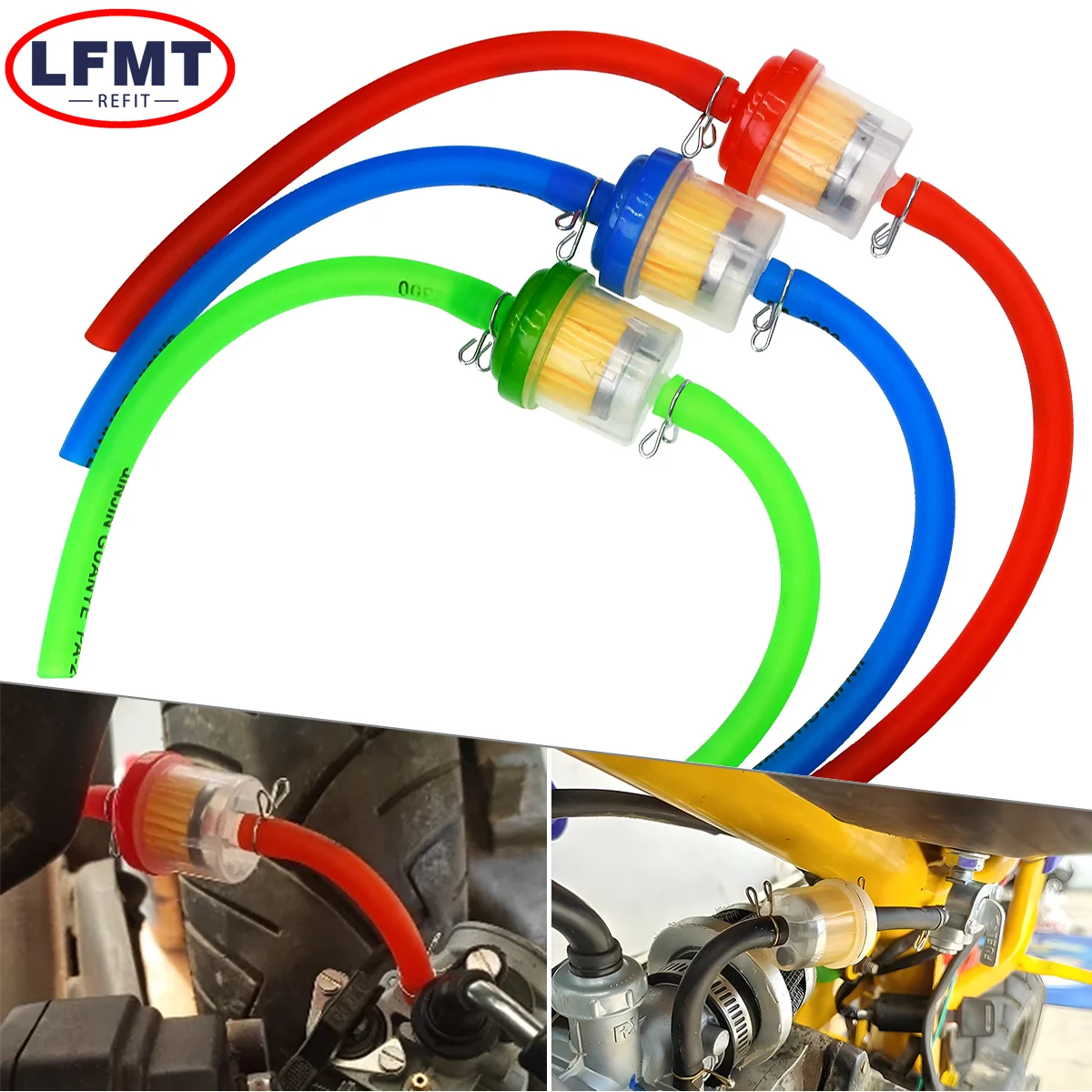 Tubo de aceite para scooter, motocross, ciclomotor, moto de cross, universal, 6 mm, filtro de combustible para ATV, piezas de filtro de gasolina y aceite para motocicleta