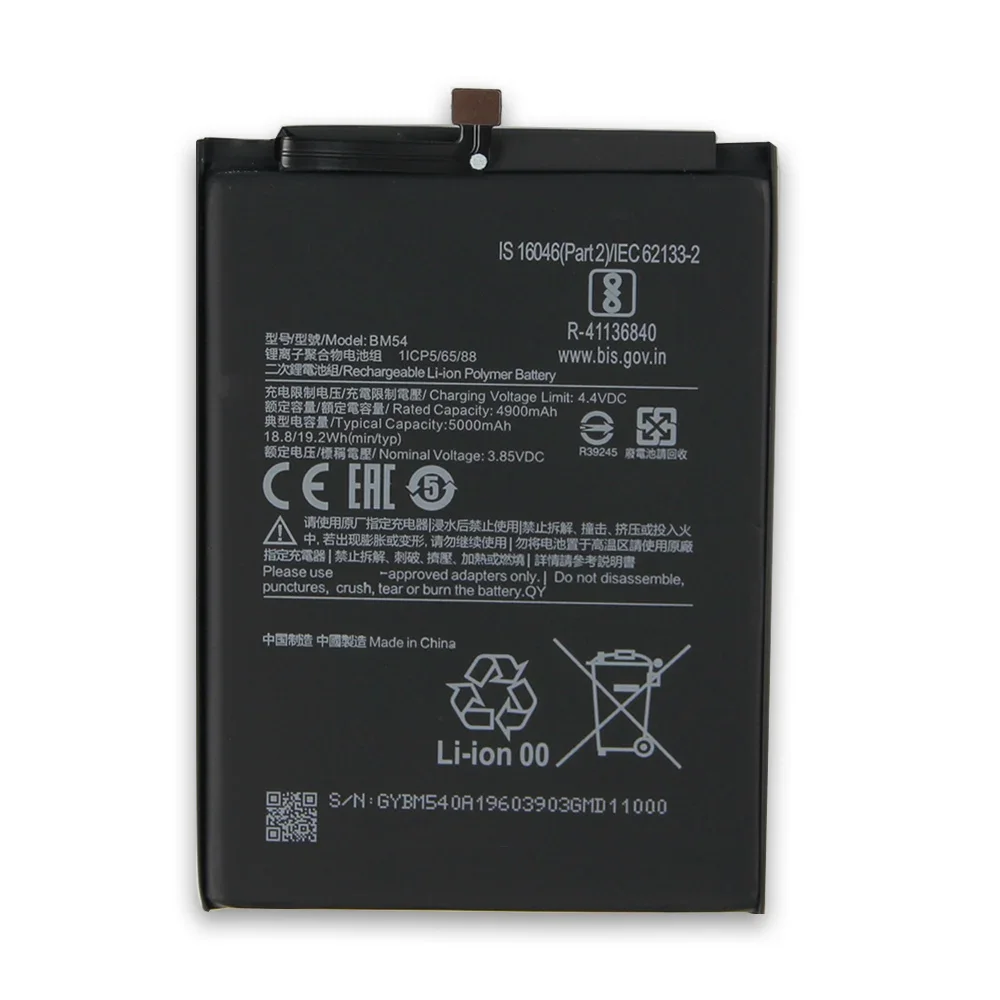 Production in 2024 Phone Battery BM54 For Xiaomi Redmi Note9T Note 9T 5G Replacement Battery High Quality Batteries With Tool