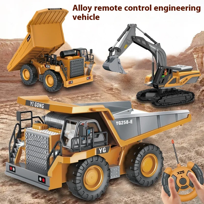 Kinder Legierung Fernbedienung Engineering Spielzeug Traktor Simulation Bagger Elektrische 2,4G Jungen RC Lkw Modell Spielzeug