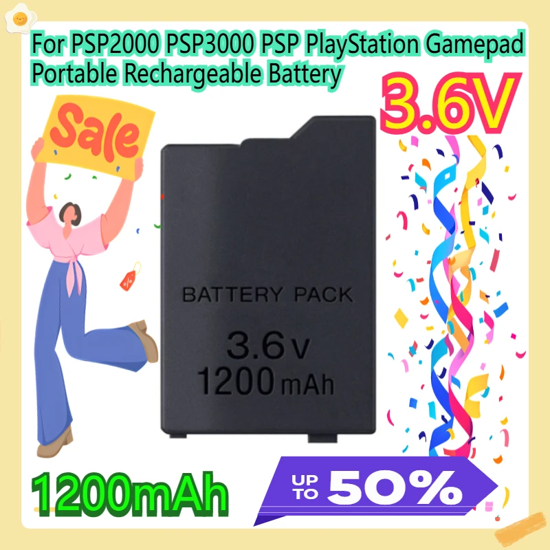 For PSP2000 PSP3000 PSP PlayStation Gamepad Portable Rechargeable Battery 3.6V 1200mAh