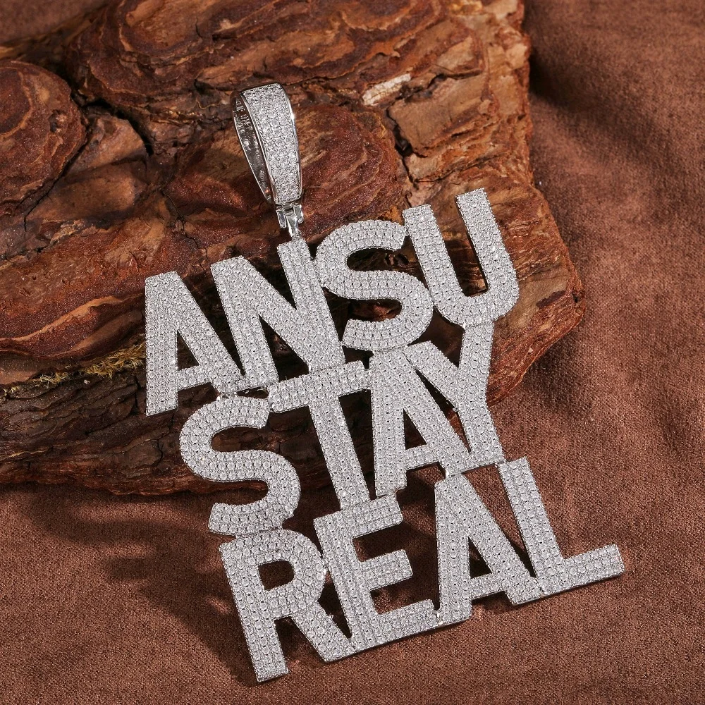 

Custom Name Letter Full Inlaid Cubic Zirconia Prong Setting Iced Out CZ Stones Exquiaite Hiphop Jewelry Fashion Gift For Men