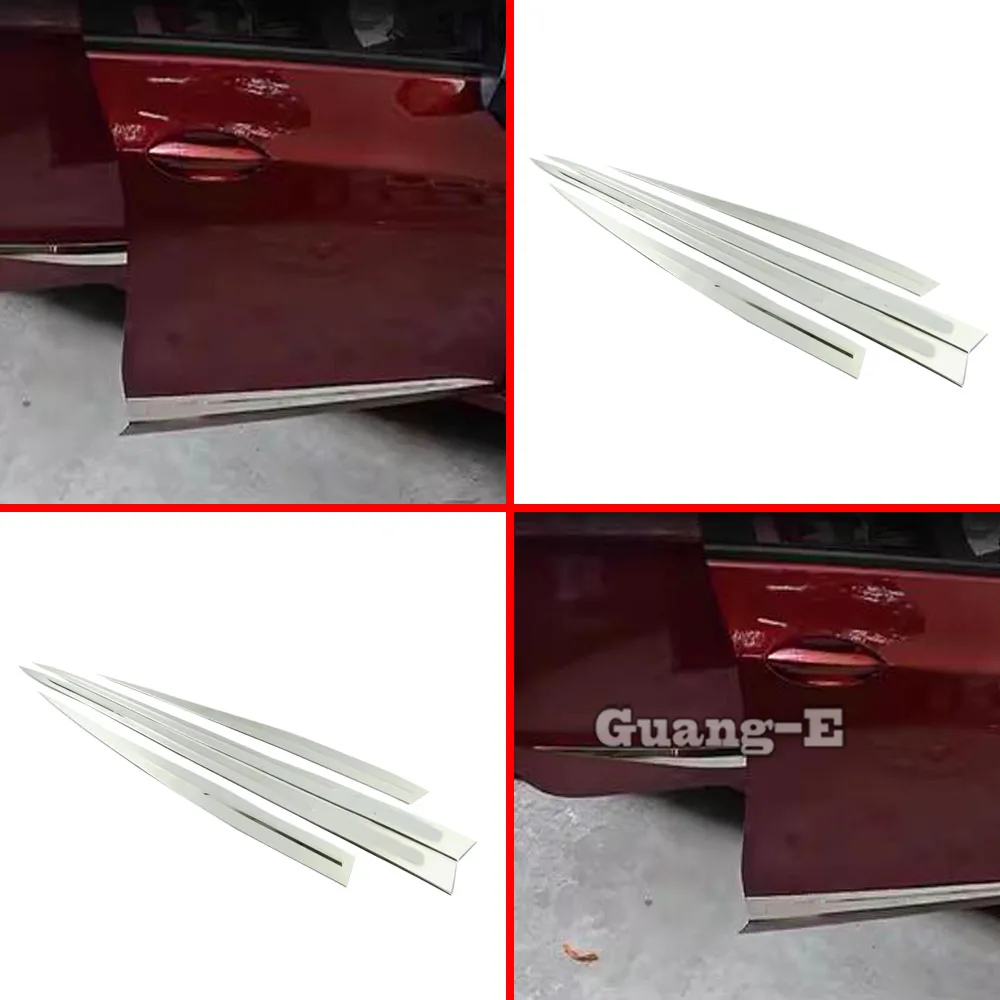 

For Chevrolet Cruze Sedan 2017 2018 2019 2020 2021 Car Cover Detector Side Door Body Trim Stick Strip Molding Hoods Frame 4pcs