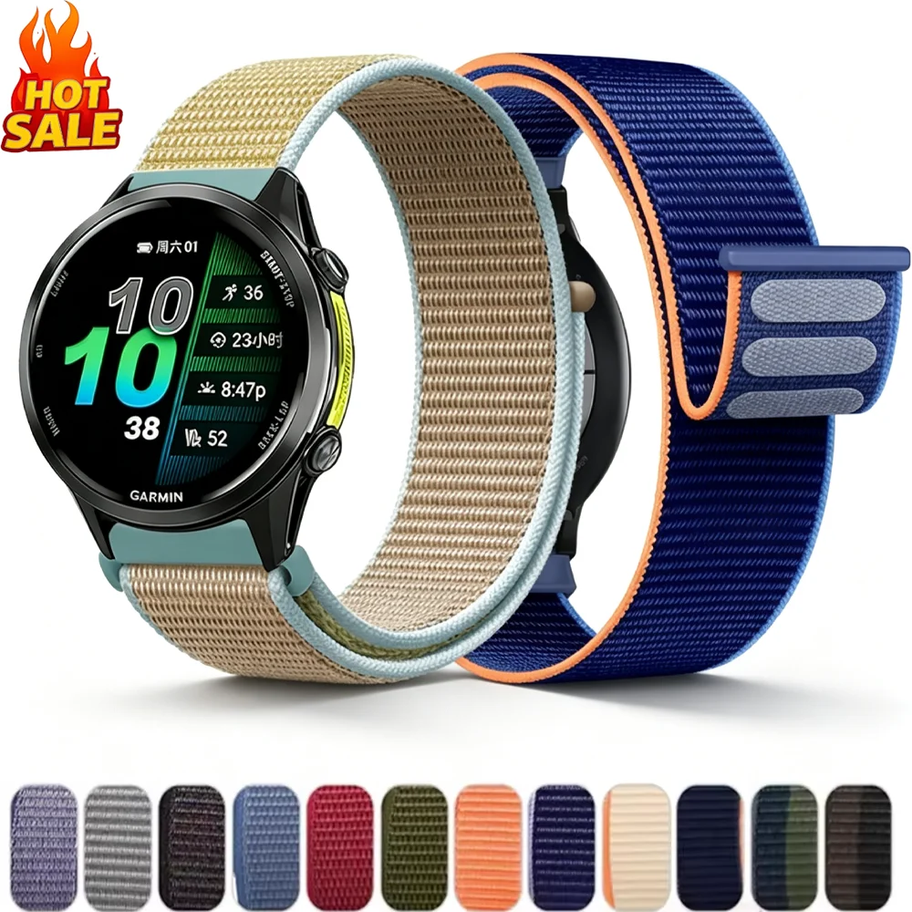 20mm 22mm Nylon Strap for Garmin Forerunner 970 570 965 265 170 70 165 Breathable Sports Bracelet for COROS PACE 3 4 Pro correa