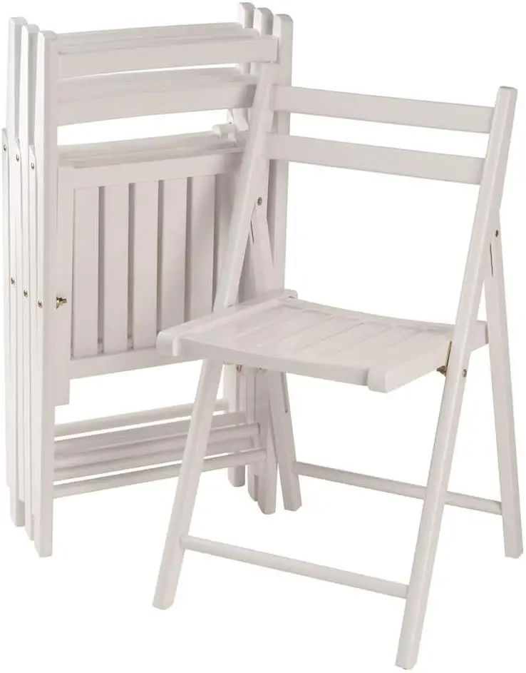 Robin Folding Set White Chair, Medium, 4-PC