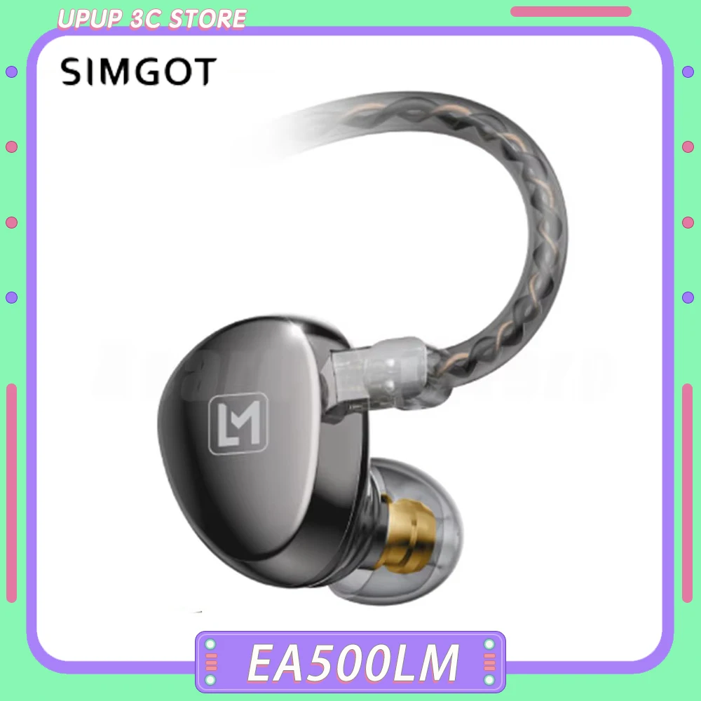 SIMGOT EA500LM HiFi Earphones Double-magnetic Double-cavity Moving Coil Earphone In ear Alloy material Earbuds Gaming Custom