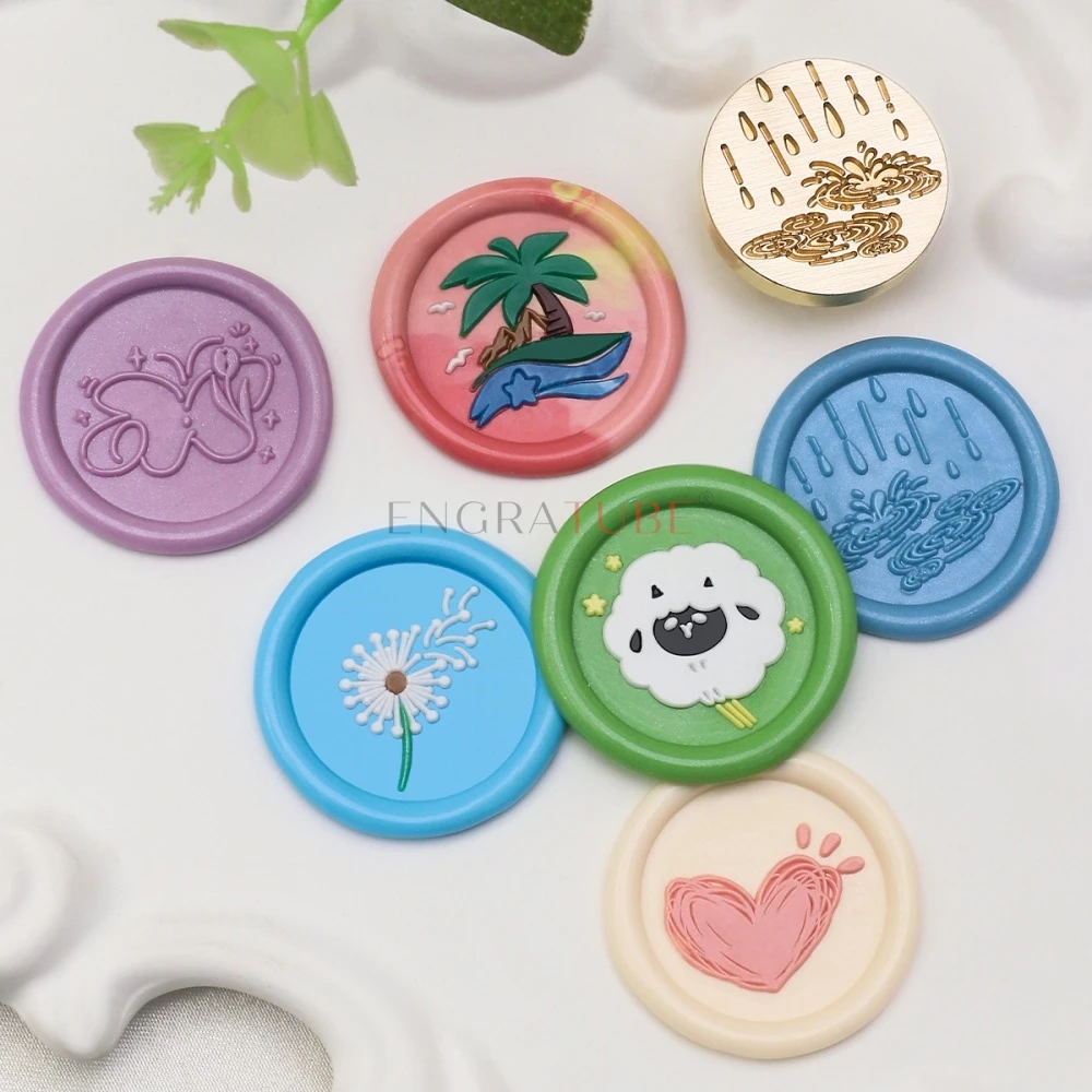 25mm Sealing Wax Stamp Cute Cat Claw Love Heart Bird Dove Dandelion Island Swan For DIY Envelope Card Wedding Gift Scrapbooking