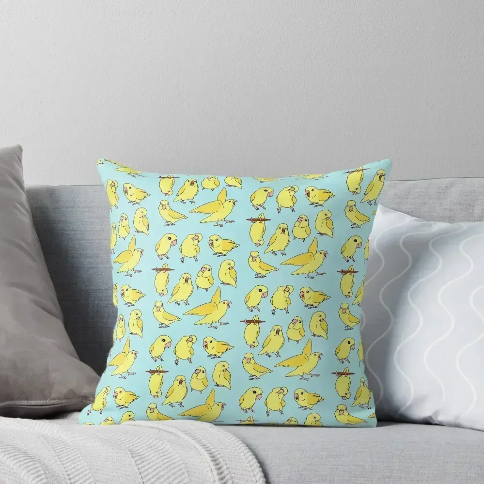 

yellow parrotlet doodle pattern Throw Pillow Decorative Sofa Cushions Cushions For Sofa pillow