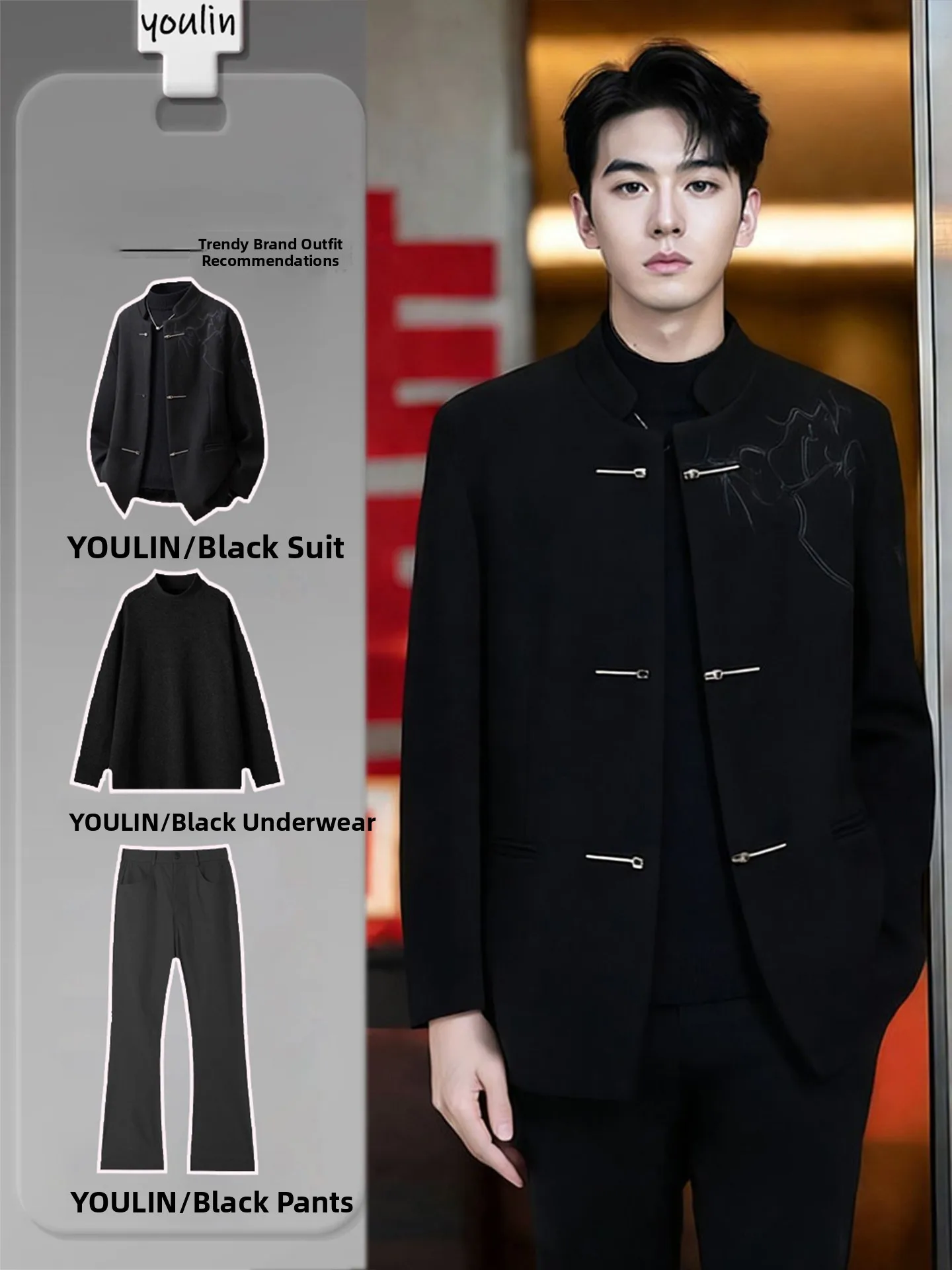 

New Chinese Sle Embroidered Men's Suit Set Wedding Engagement Ceremony Outerwear Long Sve Casual Faion Spring Autumn