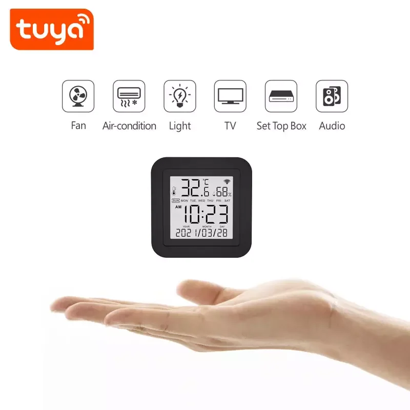 Tuya Smart WiFi Universal IR Remote Control Temperature Humidity Sensor for Air Conditioner TV AC Works with Alexa Google Yandex