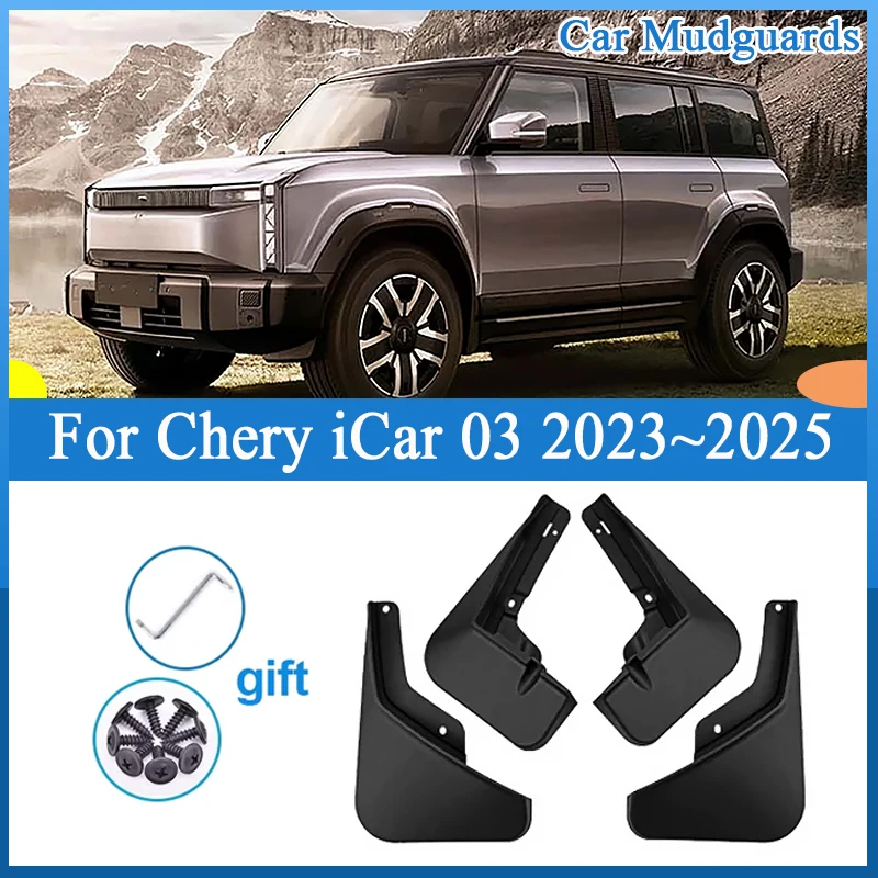 

For Chery iCar 03 Jaecoo J6 iCaur 03 2023 2024 2025 Car Mudguard Mudflap Guard Splash Flap Fender Anti-splash Wheels Accessories