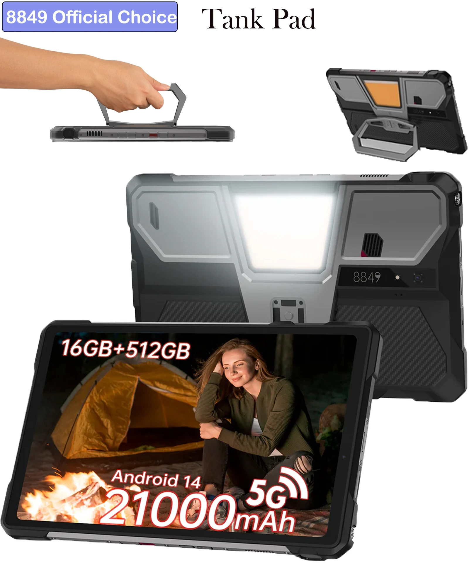 8849 TANK PAD Unihertz Прочный проектор Планшет Смартфон 21000 мАч 10,95 дюйма 120 Гц 16 ГБ 512 ГБ 32 МП + 50 МП 66 Вт Телефон Планшет