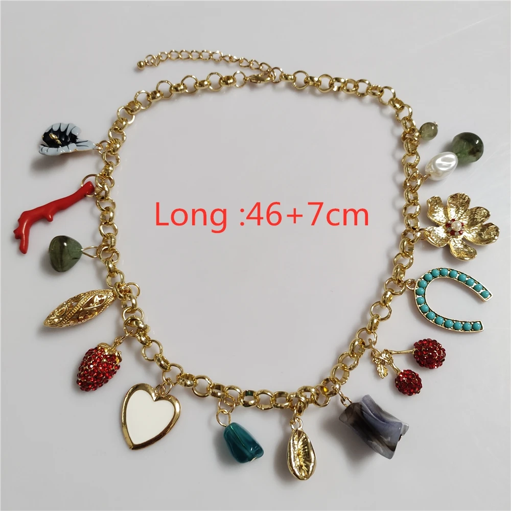 2024 New ZA Boho Ethnic Statement Choker Necklace Bracelets Women Jewelry Sets Indian Vintage Golden Chain Link Baroque Necklace