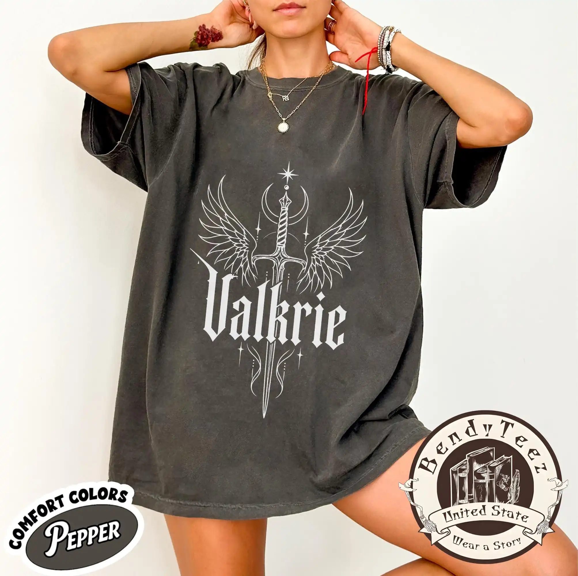 Camiseta Valkyries ACOTAR, un regalo para los fans de los libros de fantasía romántica, camiseta con motivos de «El trono de cristal» y una espada alada, ideal para los lectores de la serie «SJM».