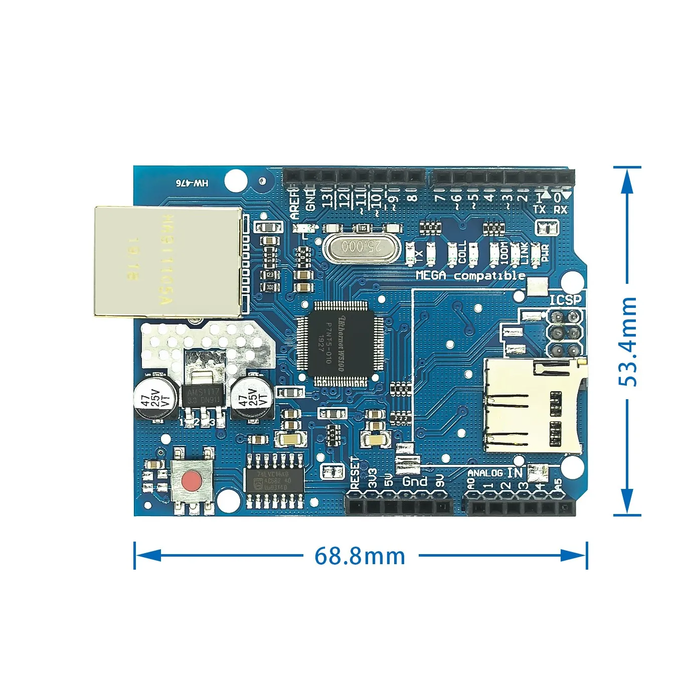 Shield Ethernet Shield W5100 R3 für Uno Mega unr R3 nur W5100 Development Board – Detail 3