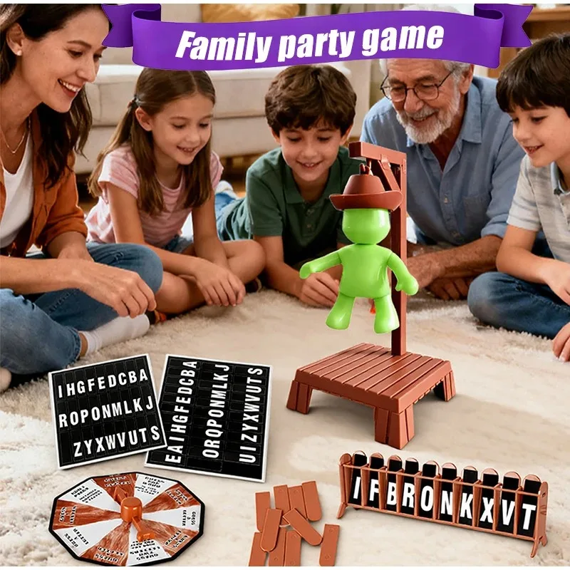 2026 Hot NUOVO Cowboy Magnetico Hangman Giochi da tavolo Mistero Indovina Parola Prima di Hank Falls Appeso con bambola Gioco da tavolo da viaggio